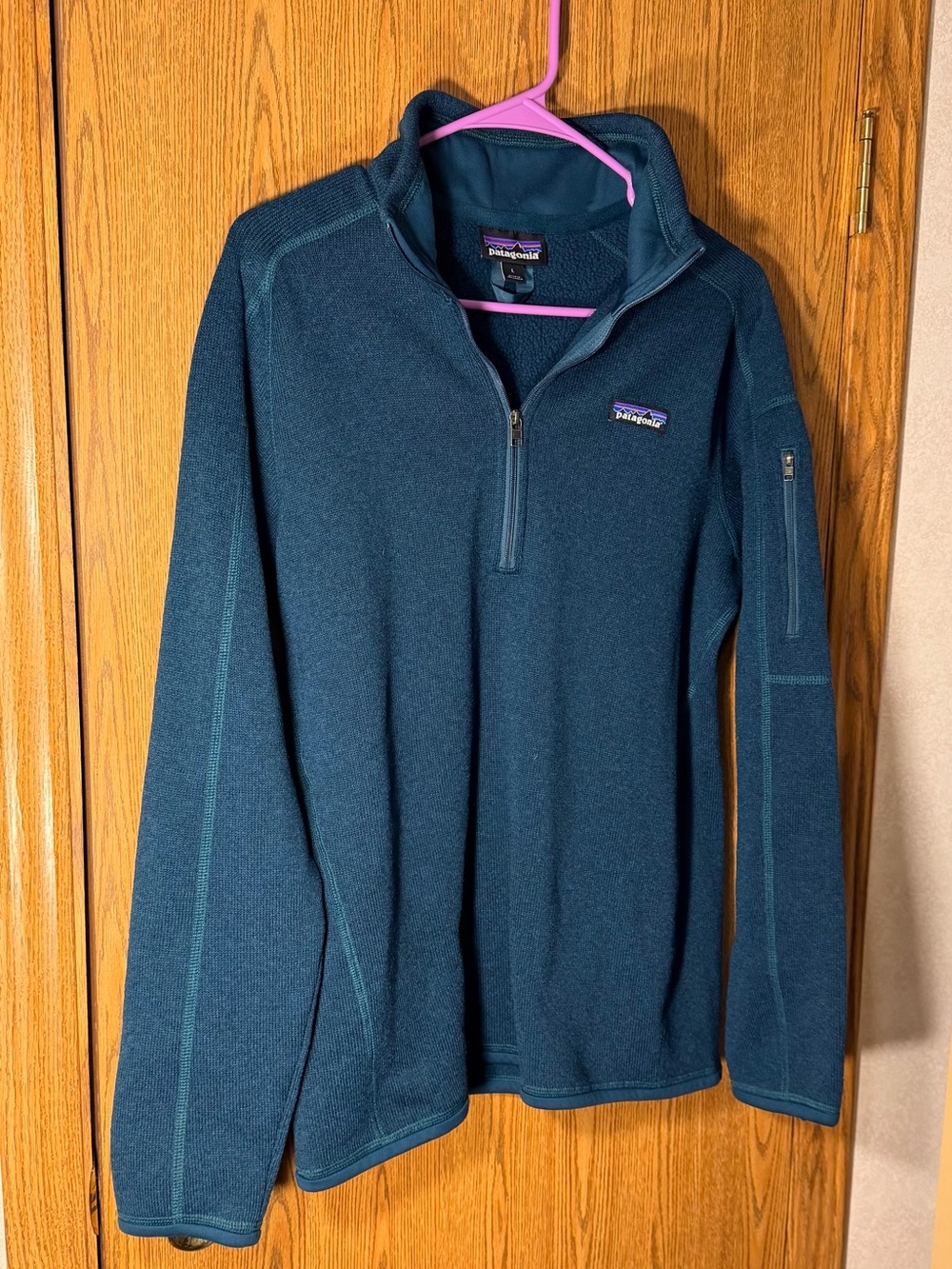 Patagonia Men's Deep Teal Half-Zip Fleece Pullover - Picture 3 of 6